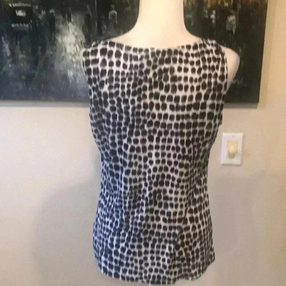 Michael MICHAEL KORS Black & White knotted Front Metal loops Shoulder Top-M - Picture 2 of 9